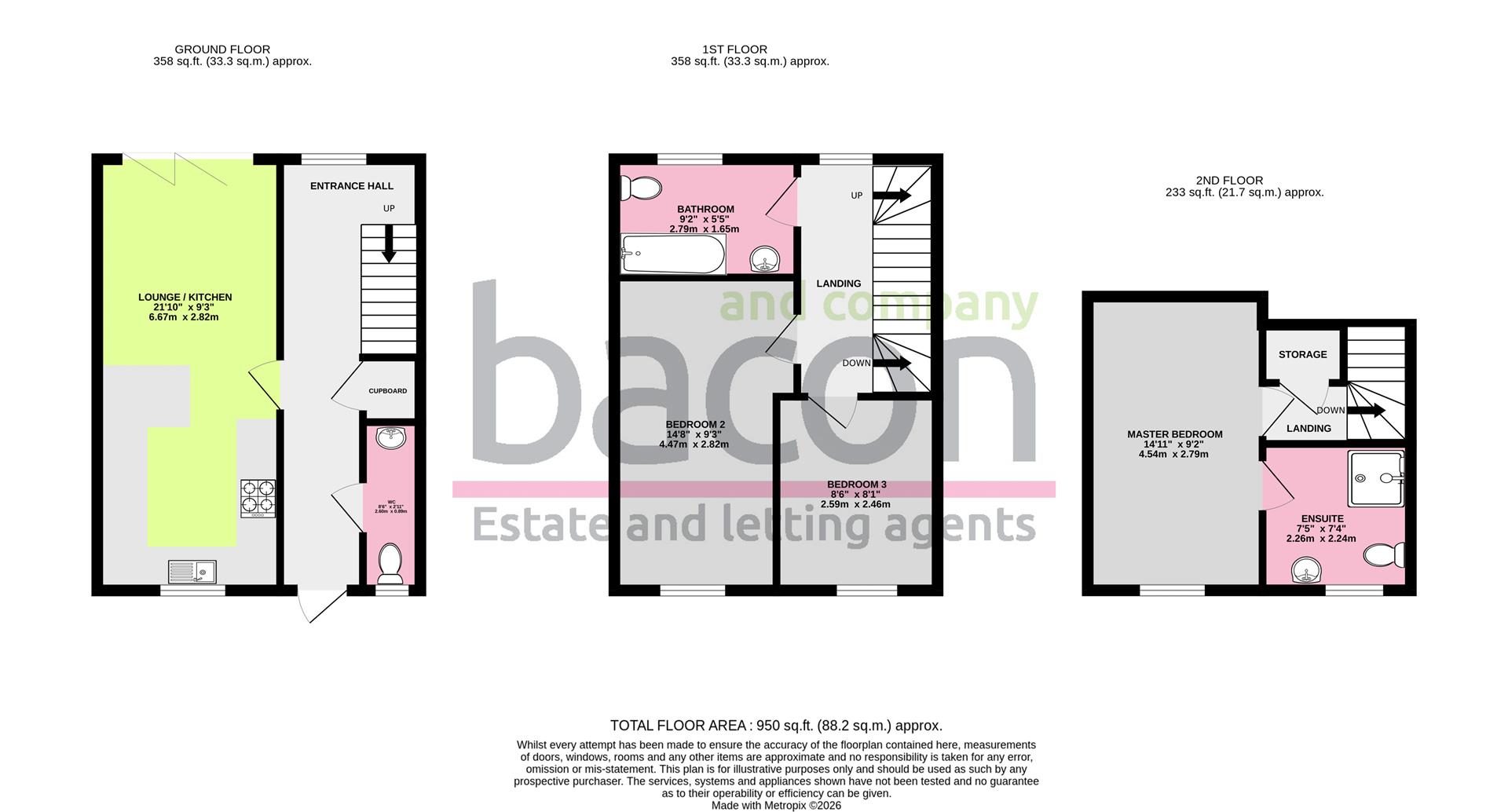 Floor Plan | House - Terraced | Ardsheal Road, Broadwater, Worthing, West Sussex, BN14 7RN | For Sale